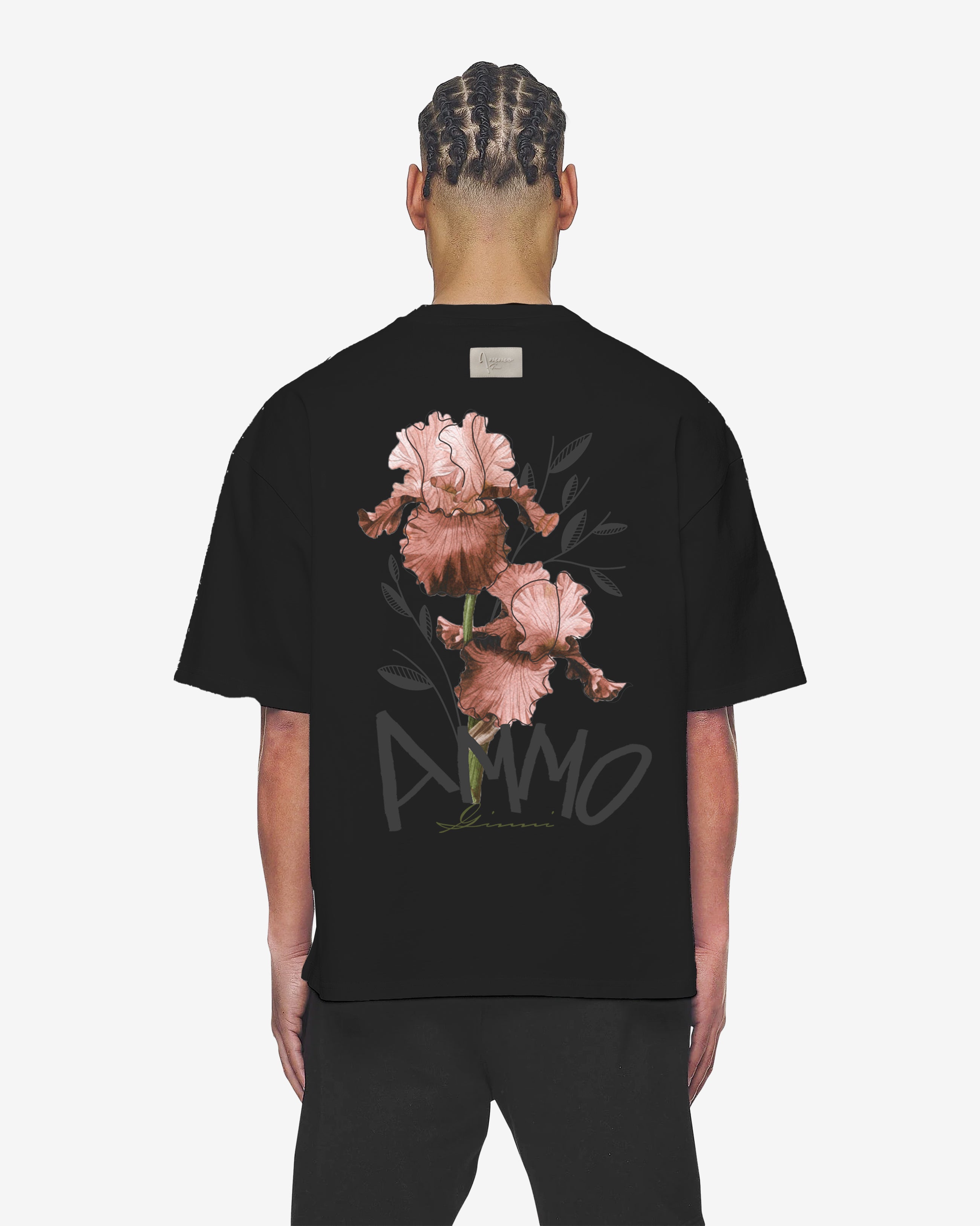 AMMO GINNI FLOWER TEE BLACK