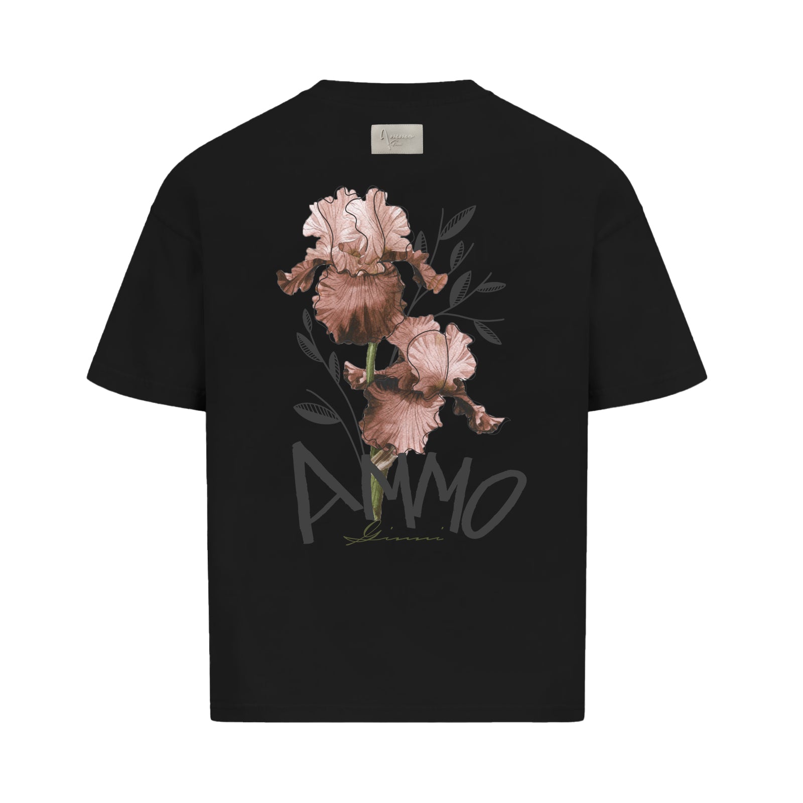 AMMO GINNI FLOWER TEE BLACK